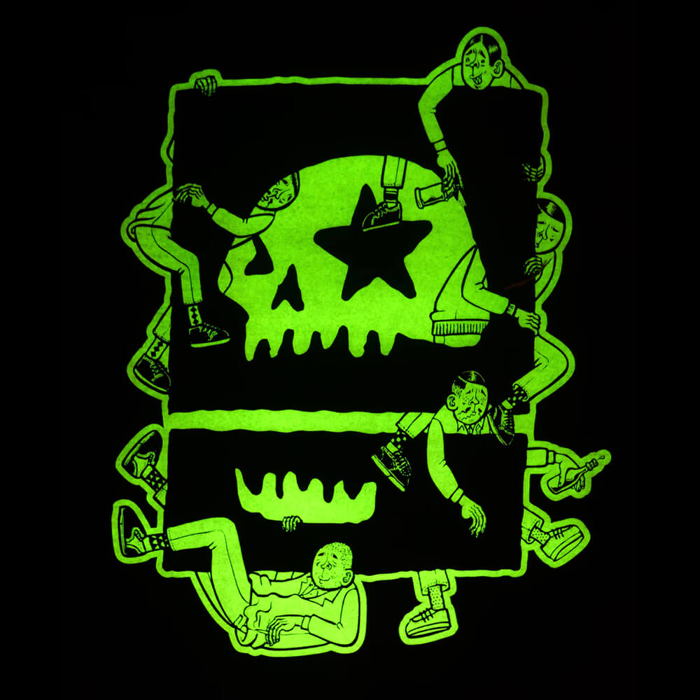 MAGICAL MOSH MISFITS T-SHIRT マジカルモッシュミスフィッツ Tシャツ ドクロとはみ出しものたち BLACK スケートボード スケボー 2