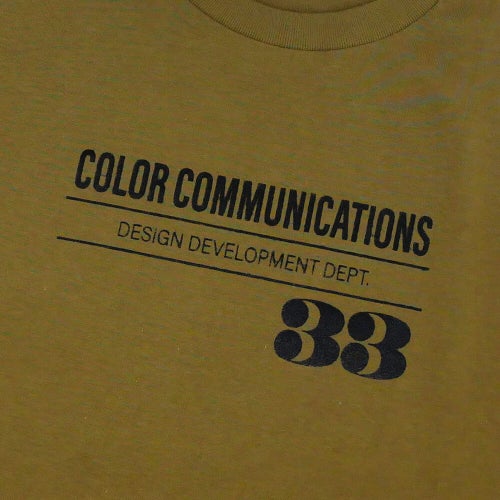 COLOR COMMUNICATIONS T-SHIRT カラーコミュニケーションズ Tシャツ 33 RPM OLIVE スケートボード スケボー 1