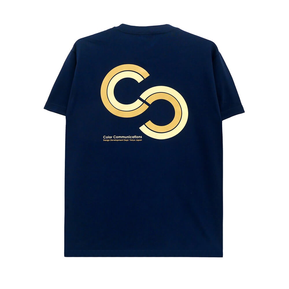 COLOR COMMUNICATIONS T-SHIRT カラーコミュニケーションズ Tシャツ CC STRIPE METRO BLUE 刺繍ロゴ スケートボード スケボー 
