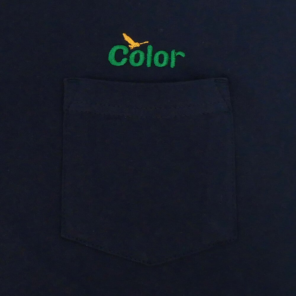 COLOR COMMUNICATIONS T-SHIRT カラーコミュニケーションズ Tシャツ WAWA OWL EMB POCKET NAVY 刺繍ロゴ スケートボード スケボー 2
