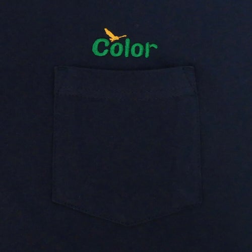 COLOR COMMUNICATIONS T-SHIRT カラーコミュニケーションズ Tシャツ WAWA OWL EMB POCKET NAVY 刺繍ロゴ スケートボード スケボー 2