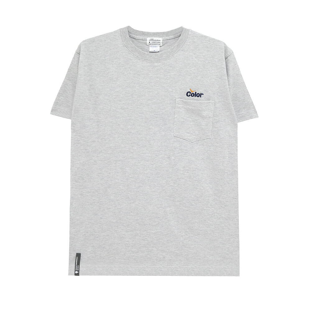 COLOR COMMUNICATIONS T-SHIRT カラーコミュニケーションズ Tシャツ WAWA OWL EMB POCKET ASH 刺繍ロゴ スケートボード スケボー 