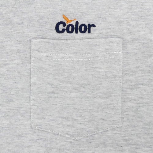 COLOR COMMUNICATIONS T-SHIRT カラーコミュニケーションズ Tシャツ WAWA OWL EMB POCKET ASH 刺繍ロゴ スケートボード スケボー 2
