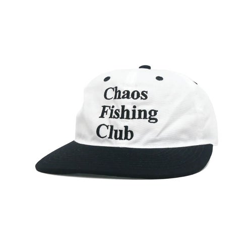 CHAOS FISHING CLUB CAP カオスフィッシングクラブ キャップ LOGO WHITE/BLACK スケートボード スケボー 