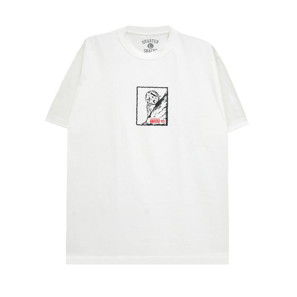 QUARTERSNACKS T-SHIRT クウォータースナックス Tシャツ BOULDER TOP 10 WHITE スケートボード スケボー 