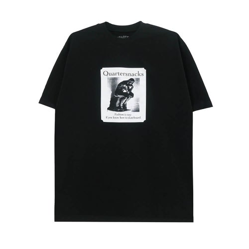 QUARTERSNACKS T-SHIRT クウォータースナックス Tシャツ THINKER BLACK スケートボード スケボー 