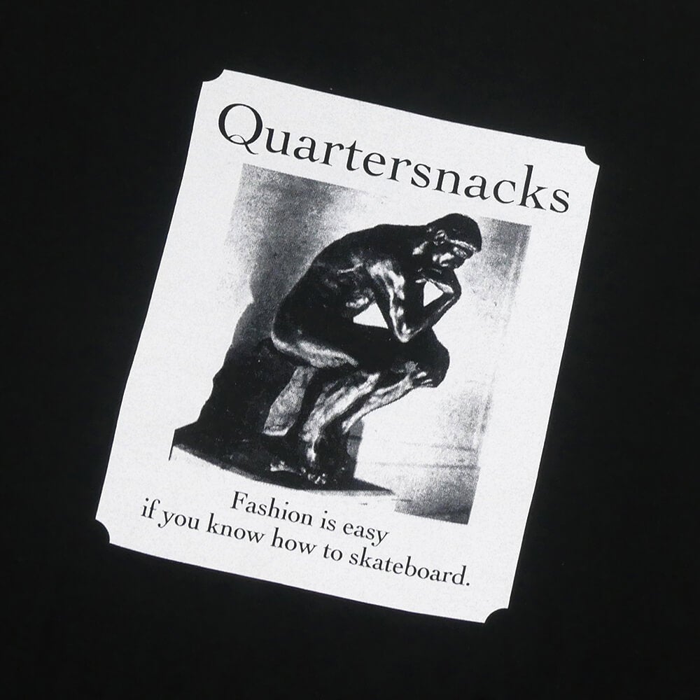 QUARTERSNACKS T-SHIRT クウォータースナックス Tシャツ THINKER BLACK スケートボード スケボー 1