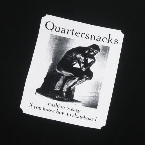 QUARTERSNACKS T-SHIRT クウォータースナックス Tシャツ THINKER BLACK スケートボード スケボー 1