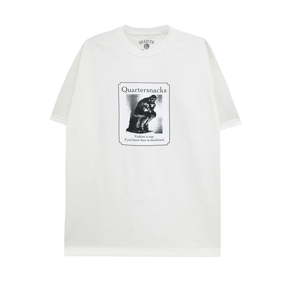  QUARTERSNACKS T-SHIRT クウォータースナックス Tシャツ THINKER WHITE スケートボード スケボー 