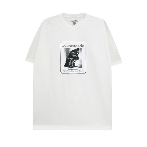  QUARTERSNACKS T-SHIRT クウォータースナックス Tシャツ THINKER WHITE スケートボード スケボー 