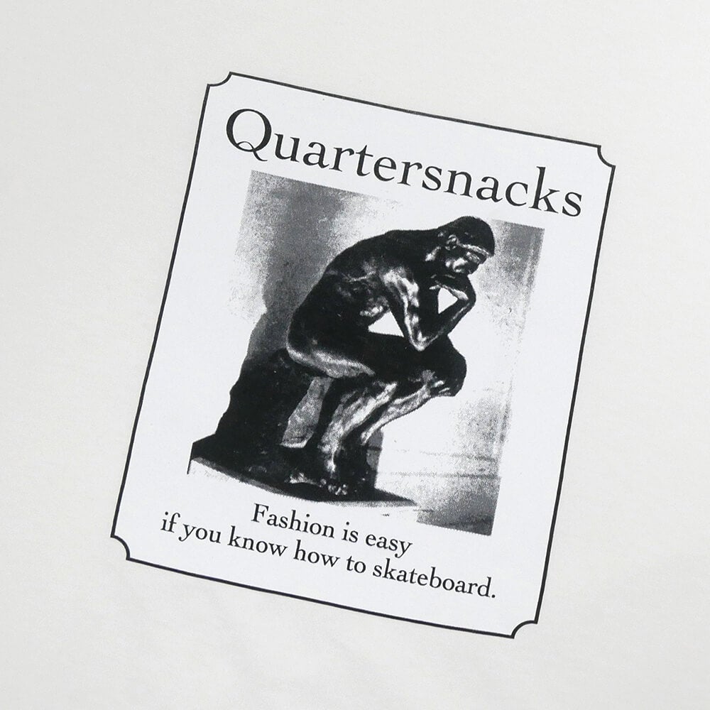 QUARTERSNACKS T-SHIRT クウォータースナックス Tシャツ THINKER WHITE スケートボード スケボー 1