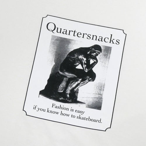  QUARTERSNACKS T-SHIRT クウォータースナックス Tシャツ THINKER WHITE スケートボード スケボー 1
