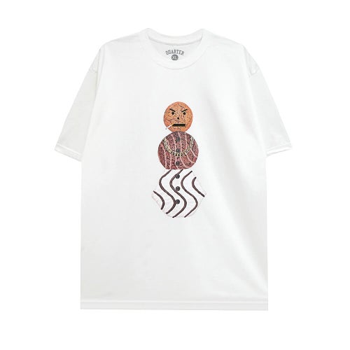 QUARTERSNACKS T-SHIRT クウォータースナックス Tシャツ BIG SNACKMAN WHITE スケートボード スケボー 