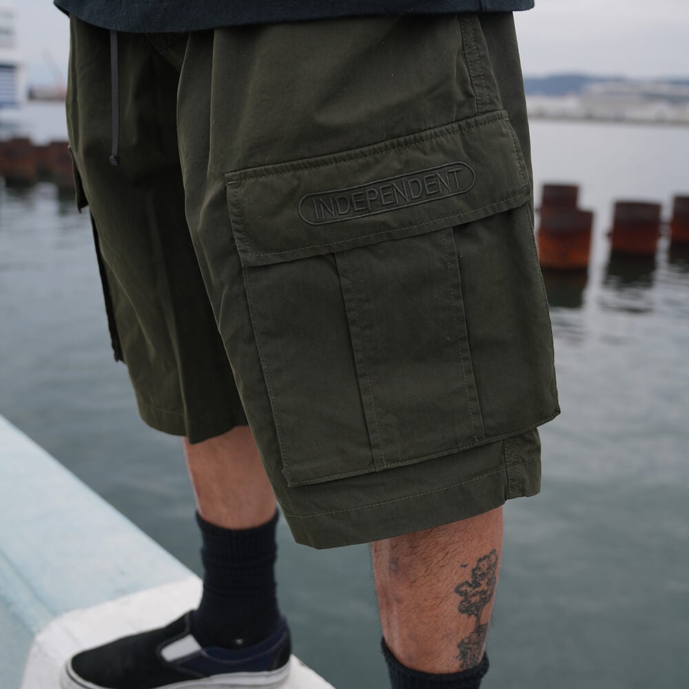 INDEPENDENT SHORTS インディペンデント ショーツ LTD BASEPLATE CARGO ARMY GREEN スケートボード スケボー 9