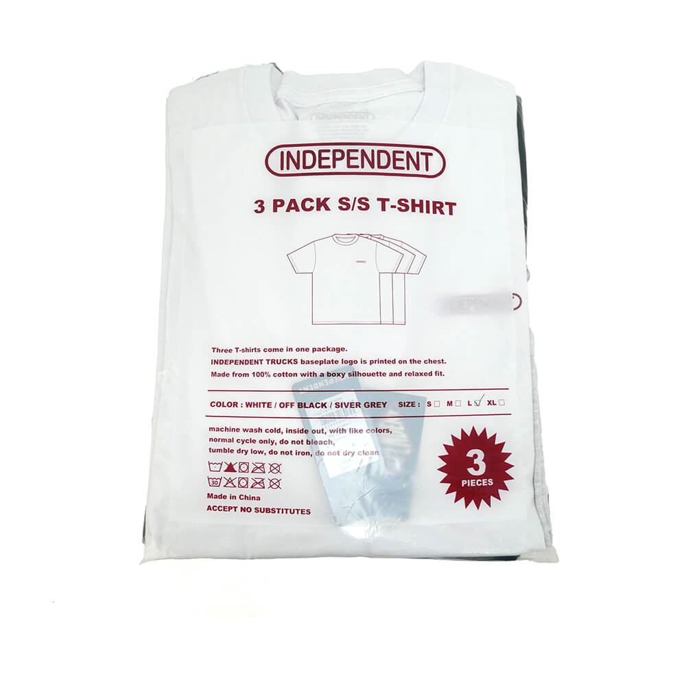  INDEPENDENT T-SHIRT インディペンデント Tシャツ LTD BASEPLATE 3 PACK WHITE/BLACK/GREY スケートボード スケボー 