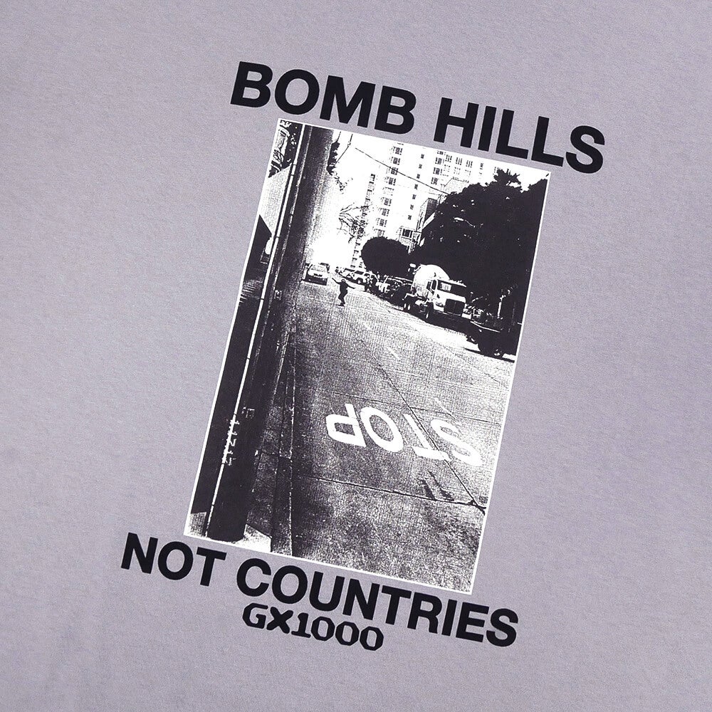 GX1000 T-SHIRT ジーエックス1000 Tシャツ BOMB HILLS NOT COUNTRIES LILAC CHALK スケートボード スケボー 1