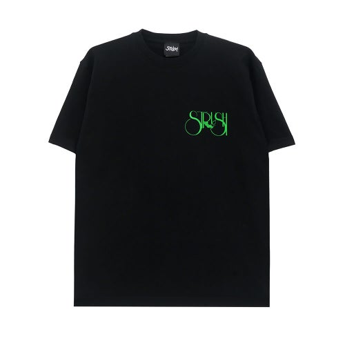 STRUSH T-SHIRT ストラッシュ Tシャツ FOOT PRINTS BLACK スケートボード スケボー 1