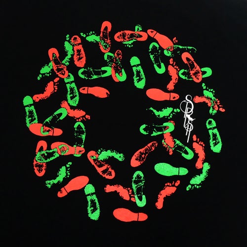 STRUSH T-SHIRT ストラッシュ Tシャツ FOOT PRINTS BLACK スケートボード スケボー 3
