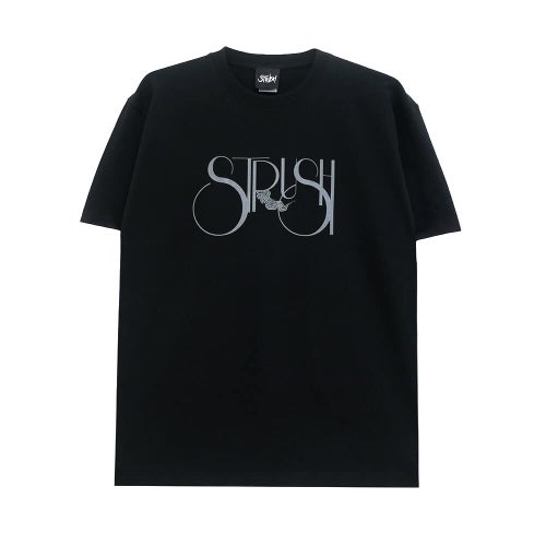 STRUSH T-SHIRT ストラッシュ Tシャツ SMOKE LOGO BLACK スケートボード スケボー 