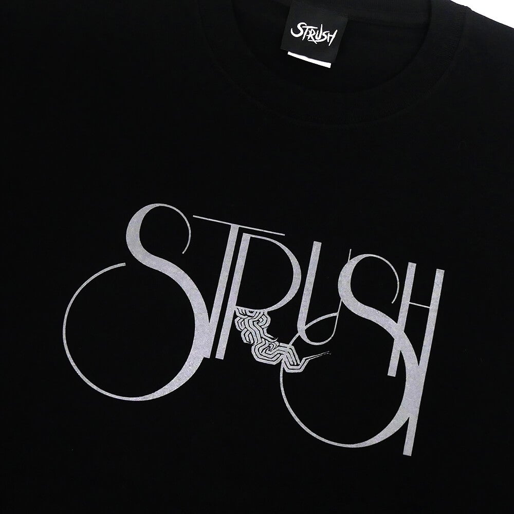 STRUSH T-SHIRT ストラッシュ Tシャツ SMOKE LOGO BLACK スケートボード スケボー 1