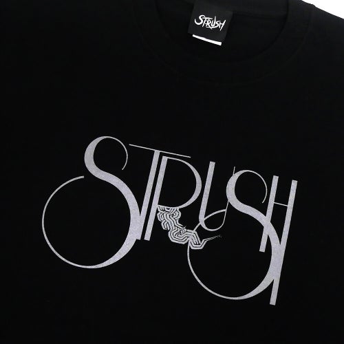 STRUSH T-SHIRT ストラッシュ Tシャツ SMOKE LOGO BLACK スケートボード スケボー 1