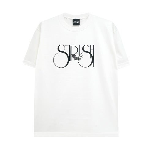 STRUSH T-SHIRT ストラッシュ Tシャツ SMOKE LOGO WHITE スケートボード スケボー 