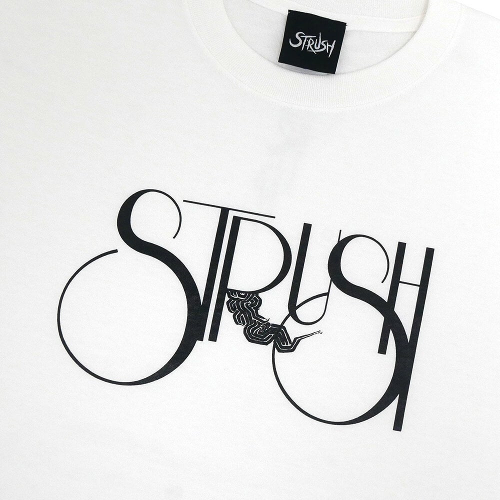 STRUSH T-SHIRT ストラッシュ Tシャツ SMOKE LOGO WHITE スケートボード スケボー 1