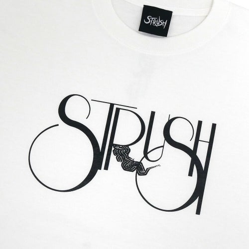 STRUSH T-SHIRT ストラッシュ Tシャツ SMOKE LOGO WHITE スケートボード スケボー 1
