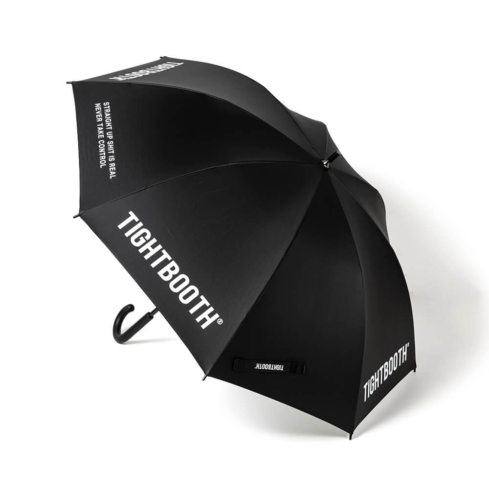 TIGHTBOOTH（TBPR）UMBRELLA タイトブース 傘 LABEL LOGO UMBRELLA BLACK スケートボード スケボー　1