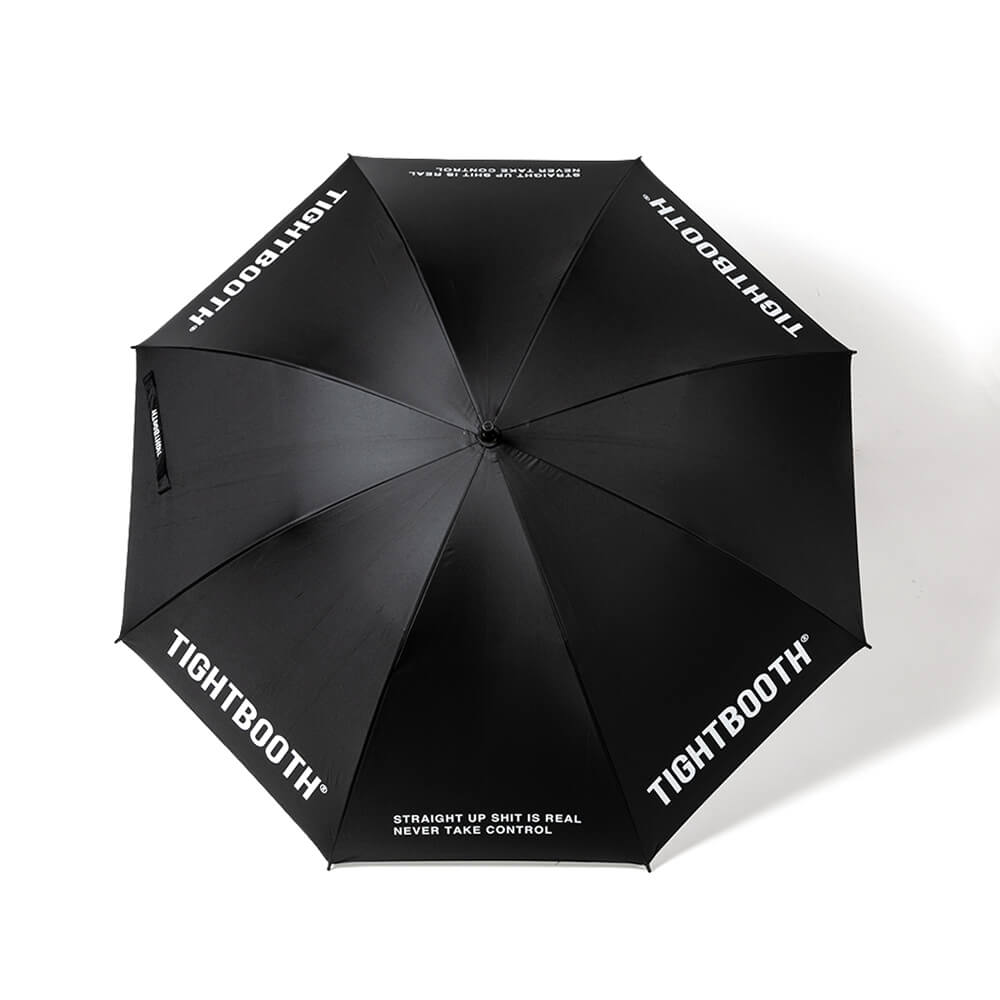 TIGHTBOOTH（TBPR）UMBRELLA タイトブース 傘 LABEL LOGO UMBRELLA BLACK スケートボード スケボー　3