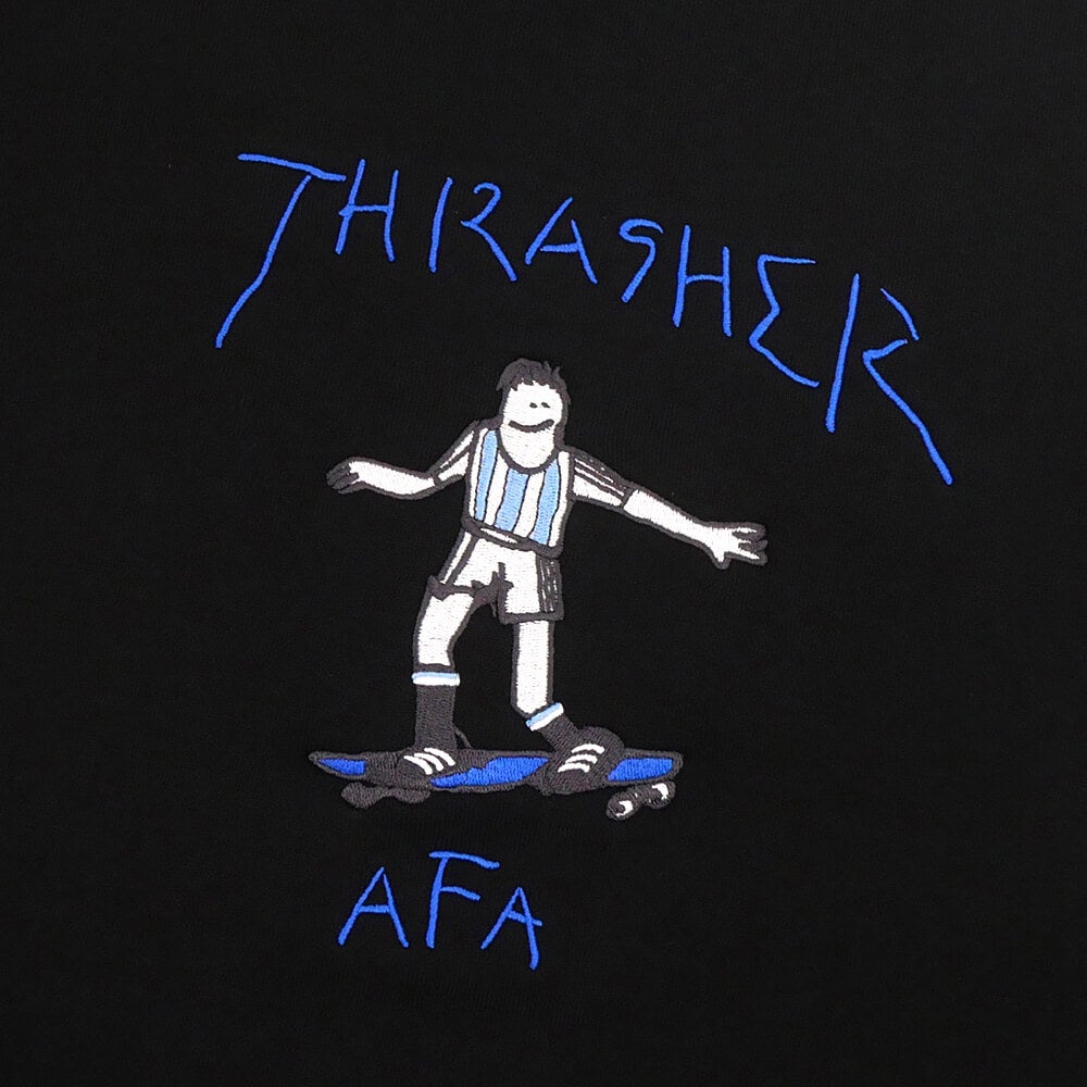 ADIDAS SKATEBOARDING CREW SWEAT アディダススケートボーディング トレーナー THRASHER x AFA GONZ KX4545 BLACK スケートボード スケボー 1