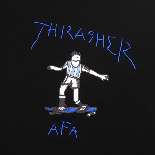 ADIDAS SKATEBOARDING CREW SWEAT アディダススケートボーディング トレーナー THRASHER x AFA GONZ KX4545 BLACK スケートボード スケボー 1