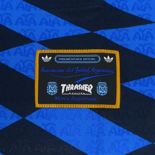 ADIDAS SKATEBOARDING SHORT SLEEVE SHIRTS アディダススケートボーディング 半袖シャツ THRASHER x AFA JERSEY KX4551 BLACK/BLUE スケートボード スケボー 3