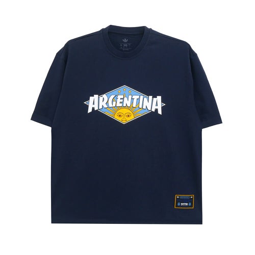 ADIDAS SKATEBOARDING T-SHIRT アディダススケートボーディング Tシャツ THRASHER x AFA ARGENTINA KX4543 NAVY スケートボード スケボー 