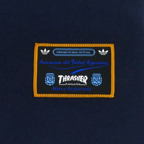 ADIDAS SKATEBOARDING T-SHIRT アディダススケートボーディング Tシャツ THRASHER x AFA ARGENTINA KX4543 NAVY スケートボード スケボー 3