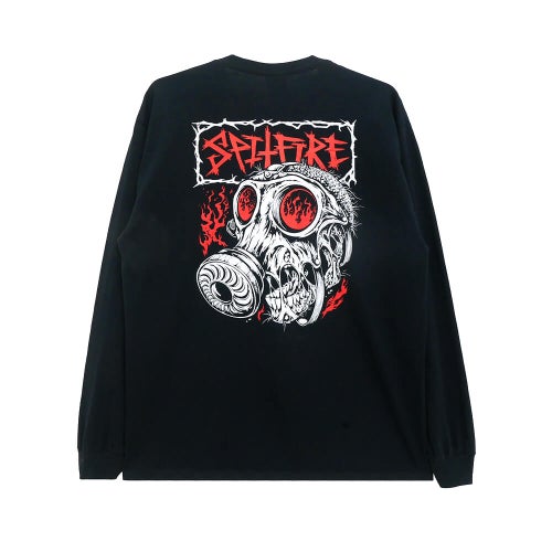 SPITFIRE LONG SLEEVE スピットファイヤー ロングスリーブTシャツ GAS MASK BLACK スケートボード スケボー 