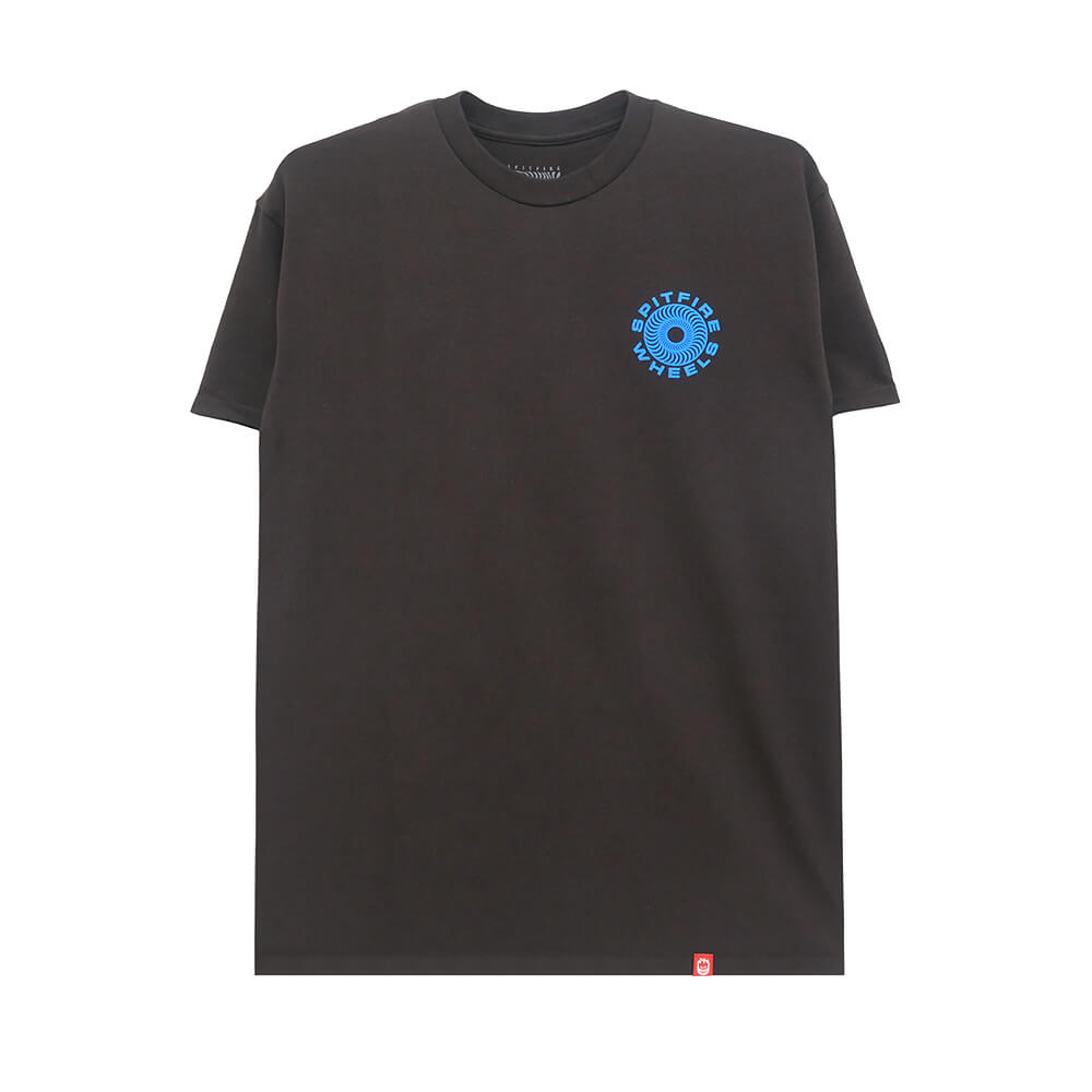 SPITFIRE T-SHIRT スピットファイヤー Tシャツ CLASSIC 87 SWIRL FILL DARK CHOCOLATE/BLUE スケートボード スケボー 1