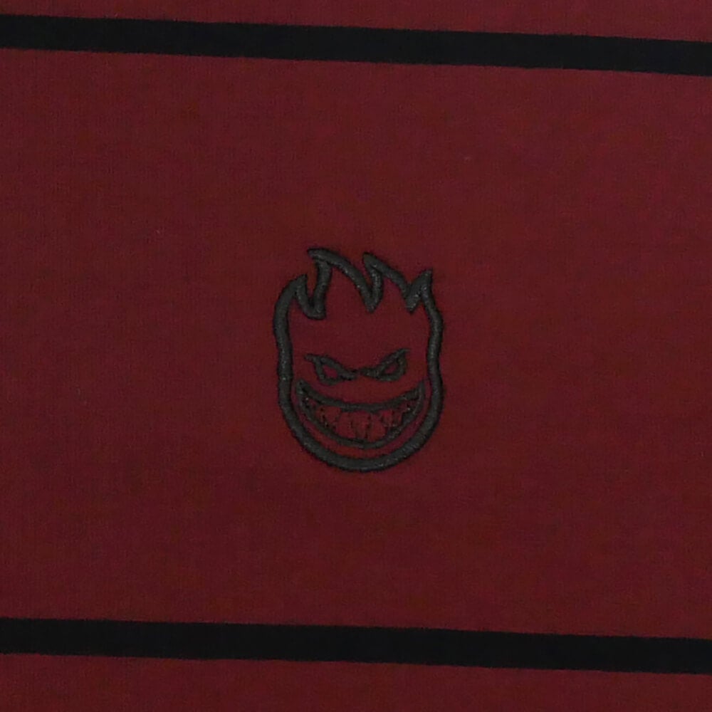 SPITFIRE T-SHIRT スピットファイヤー Tシャツ BIGHEAD EMB STRIPE BURGUNDY/BLACK スケートボード スケボー 2