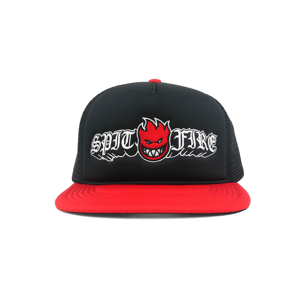 SPITFIRE MESHCAP スピットファイヤー メッシュキャップ OLD E DROP BIGHEAD SNAPBACK BLACK/RED スケートボード スケボー 1