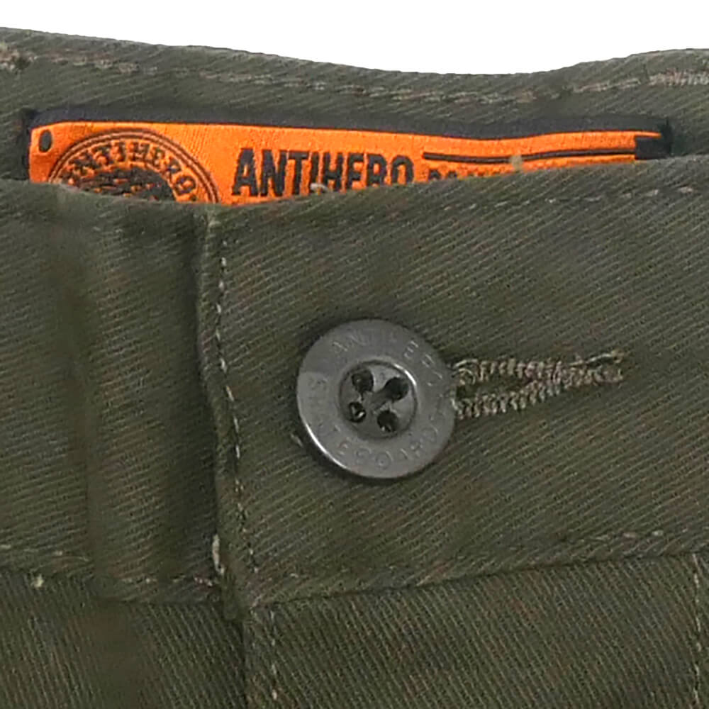 ANTIHERO SHORTS アンチヒーロー ショーツ HECHO POR SKATE DARK OLIVE スケートボード スケボー 2