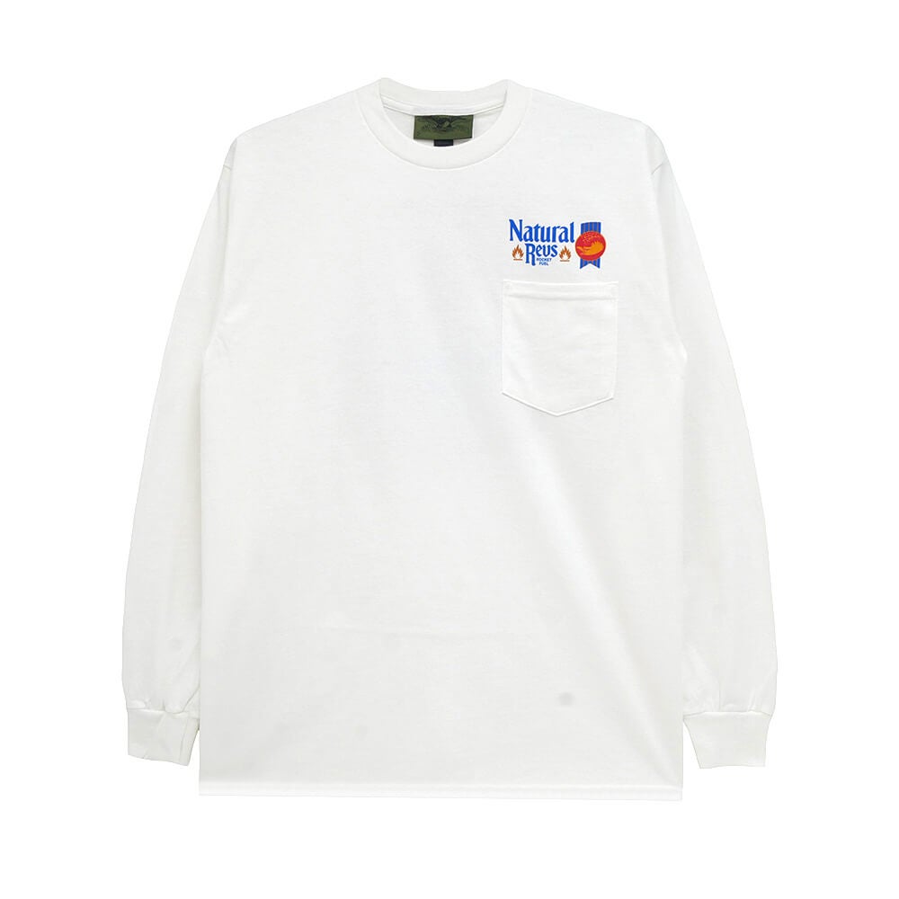ANTIHERO LONG SLEEVE アンチヒーロー ロングスリーブTシャツ NATTY REVS POCKET WHITE スケートボード スケボー 1