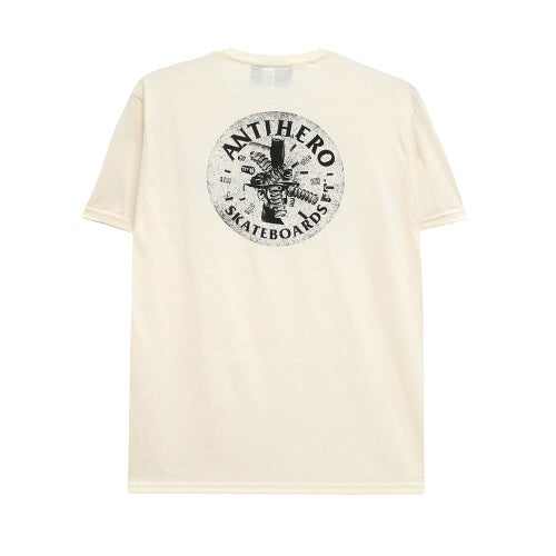  ANTIHERO T-SHIRT アンチヒーロー Tシャツ ENGENEERING RING SPUN CREAM スケートボード スケボー 
