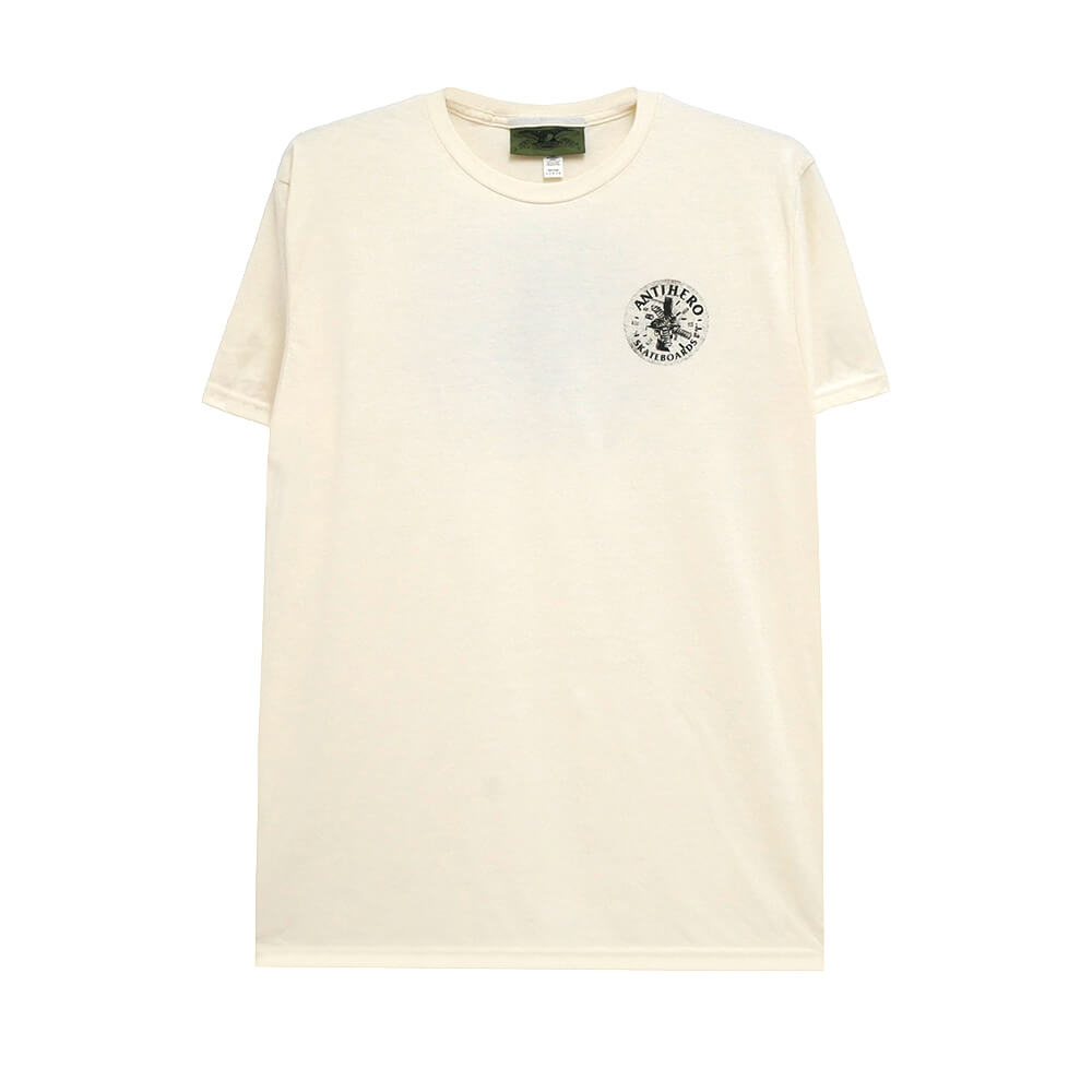  ANTIHERO T-SHIRT アンチヒーロー Tシャツ ENGENEERING RING SPUN CREAM スケートボード スケボー 1