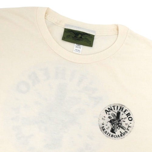  ANTIHERO T-SHIRT アンチヒーロー Tシャツ ENGENEERING RING SPUN CREAM スケートボード スケボー 2