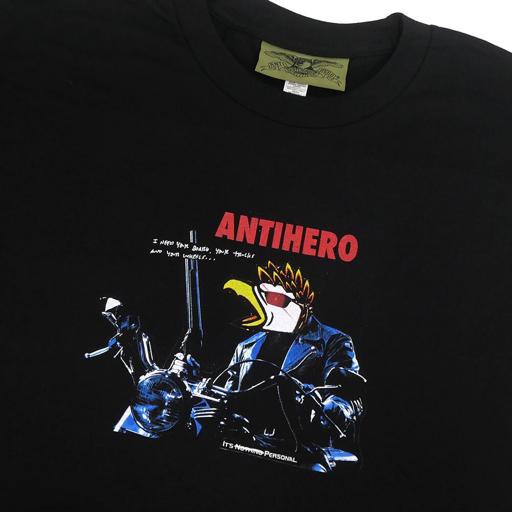 ANTIHERO T-SHIRT アンチヒーロー Tシャツ EAGLENATOR RING SPUN BLACK スケートボード スケボー 1