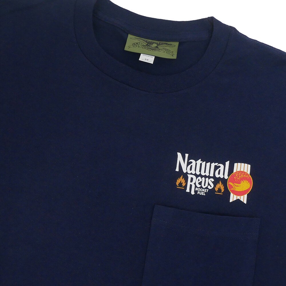 ANTIHERO T-SHIRT アンチヒーロー Tシャツ NATTY REVS POCKET NAVY スケートボード スケボー 2