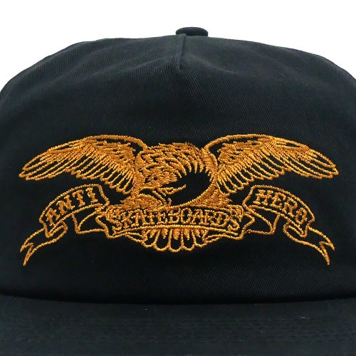 ANTIHERO CAP アンチヒーロー キャップ BASIC EAGLE SNAPBACK BLACK/GOLD スケートボード スケボー 4