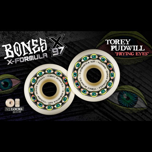BONES WHEEL ボーンズ ウィール X-FORMULA 97A V2 LOCKS TOREY PUDWILL FRYING EYES 53mm スケートボード スケボー 2