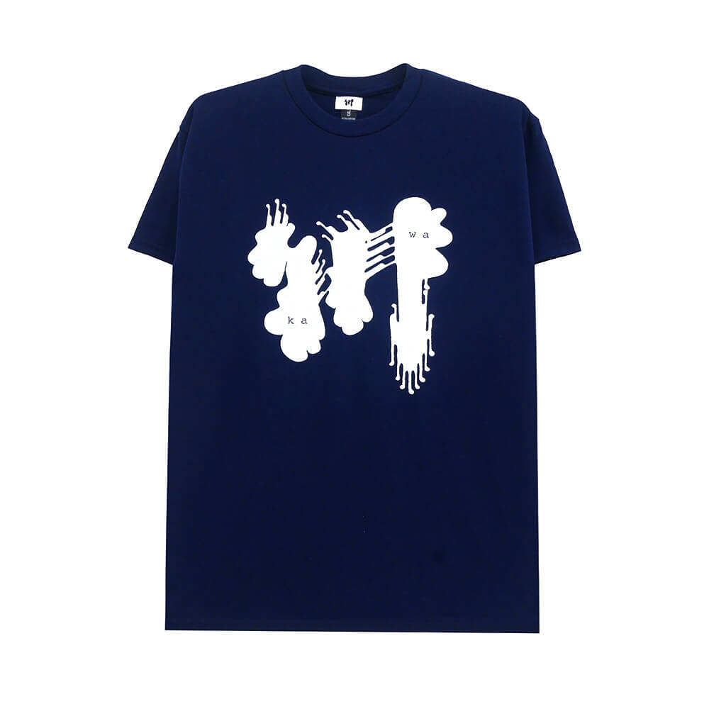KAWA T-SHIRT 川 Tシャツ 川 BIG LOGO NAVY/WHITE スケートボード スケボー 