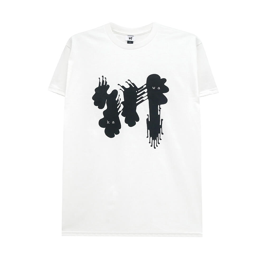 KAWA T-SHIRT 川 Tシャツ 川 BIG LOGO WHITE/BLACK スケートボード スケボー 